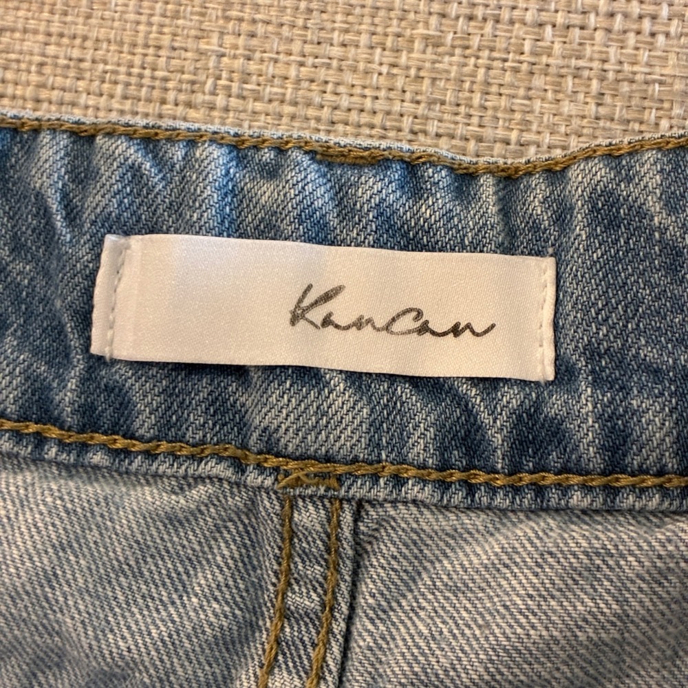KanCan Distressed Denim Shorts Women 5/26 Blue High Rise Frayed Raw Hem KC8560NL - Picture 3 of 10